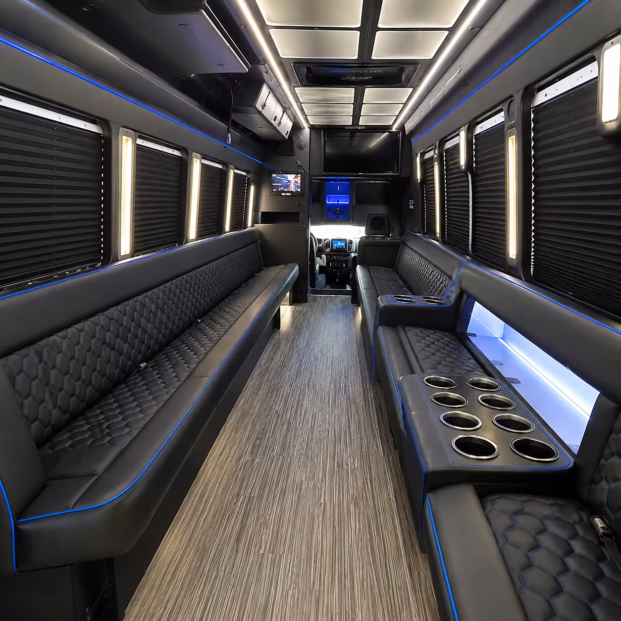 Henderson Wedding Transportation party bus interior