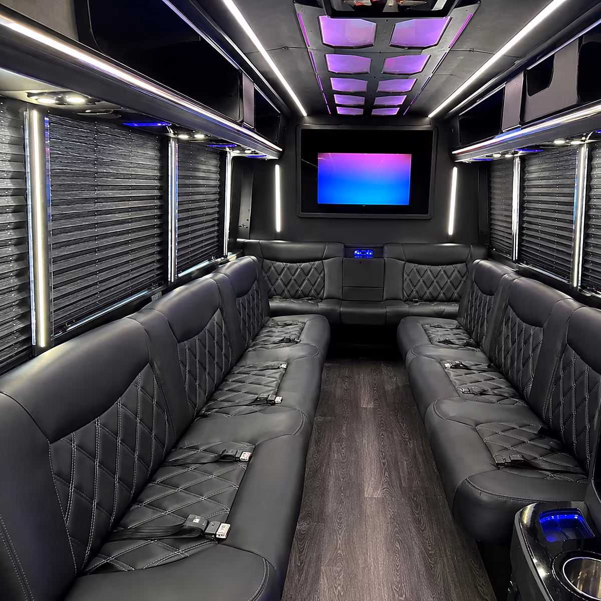Henderson Wedding Transportation party bus interior