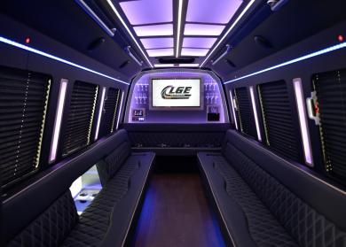 South Lake Tahoe 18 Passenger Limo Bus Interior