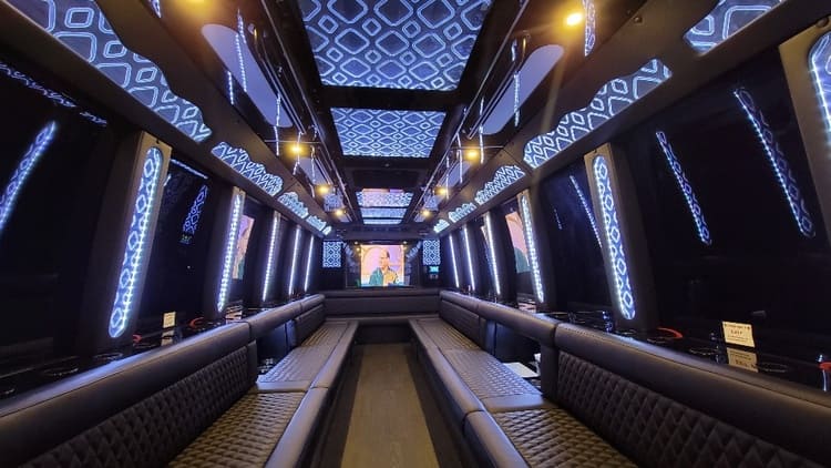 South Lake Tahoe 40 Passenger Limo Bus Interior